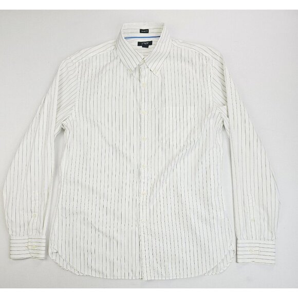 J. Crew Tailored Fit Size Large Mens White Sage Green Button Down Cottton Shirt - Picture 5 of 10